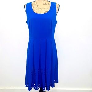 Blue A line dress with laser cut diamonds